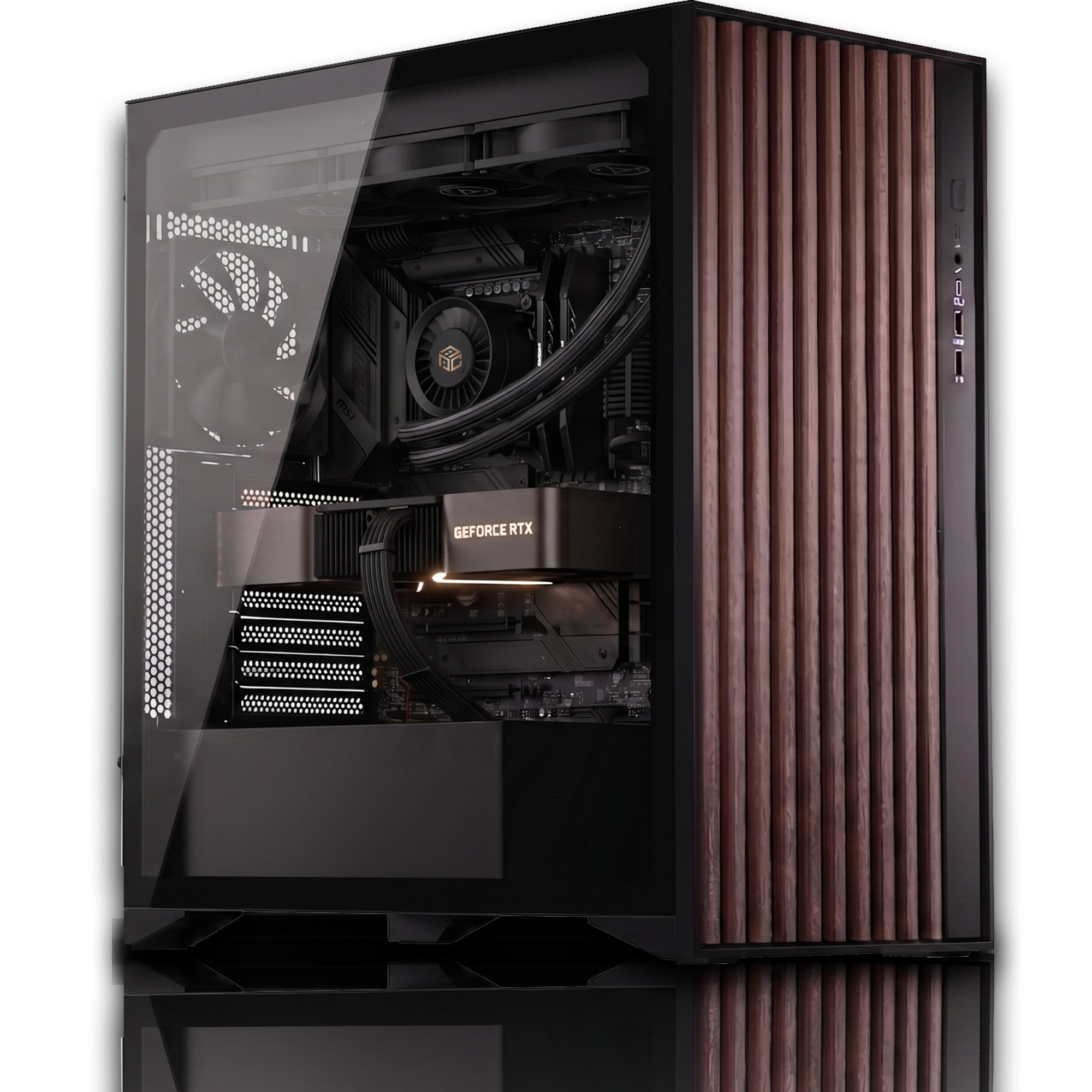 AURUMPC Black Wood Silent KI PC R9 9950X3D