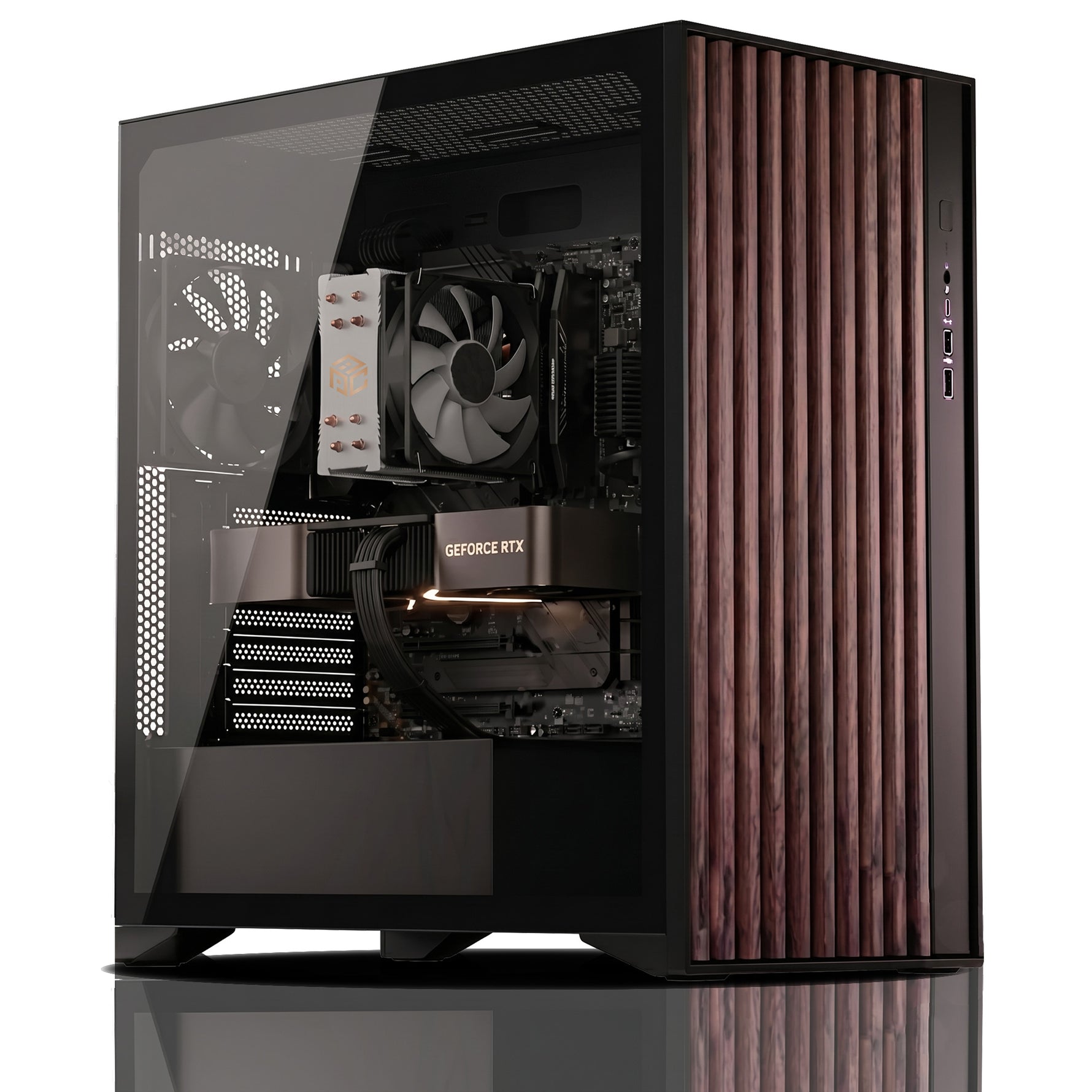AURUMPC Black Wood Silent KI PC R7 5700X